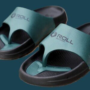 Men's Midnight Green & Black Flip Flop Slides Recovery Footwear BNWT Size 9